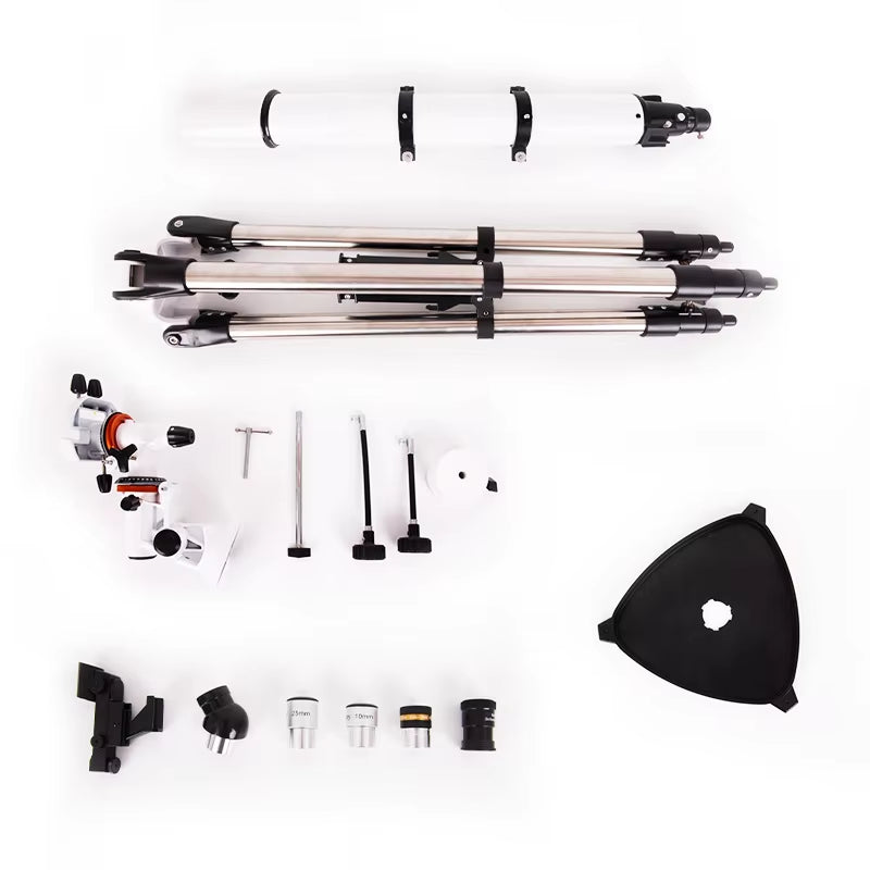 Outdoor Professional Stargazing F90080MM Astronomical Telescope with Equatorial Mount Telescope Refracting Space Telescope