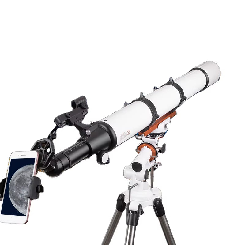 Outdoor Professional Stargazing F90080MM Astronomical Telescope with Equatorial Mount Telescope Refracting Space Telescope