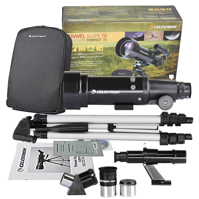Celestron Astronomical Telescope Powerseeker 70400, Refractive Optical System,Camera Tripod, Focal Ratio 11.25